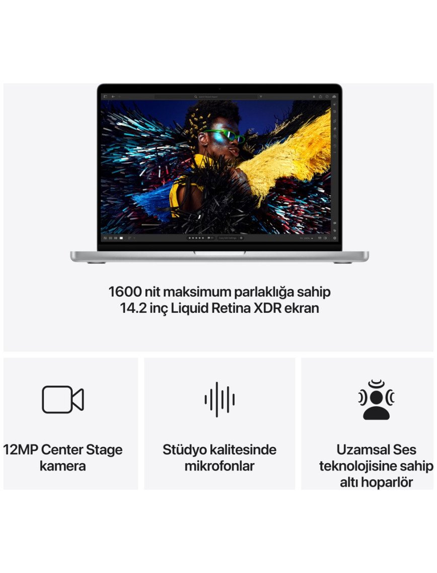 Apple MacBook Pro M4 16GB 512GB SSD macOS 14" Taşınabilir Bilgisayar Gümüş MW2W3TU/A Apple MacBook Pro M4 16GB 512GB SSD macOS 14" Taşınabilir Bilgisayar Gümüş MW2W3TU/A
