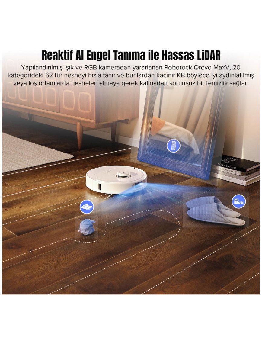 Roborock Qrevo MaxV Akıllı Robot Süpürge Beyaz Roborock Qrevo MaxV Akıllı Robot Süpürge Beyaz