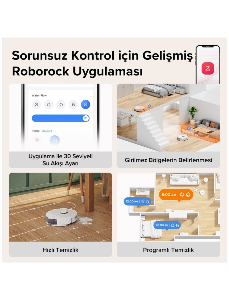 Roborock Vacuum Cleanner Q8 Max Robot Süpürge Beyaz Roborock Vacuum Cleanner Q8 Max Robot Süpürge Beyaz