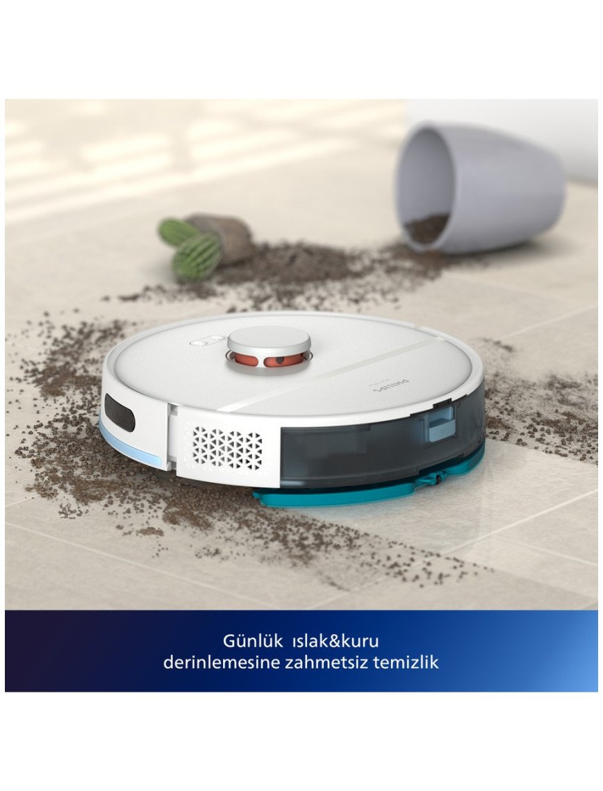 Philips XU2100/20 2000 Serisi Islak Kuru Moplu İstasyonlu Robot Süpürge, HomeRun Uygulaması, LDS Radar Navigasyon, Beyaz, Philips XU2100/20 2000 Serisi Islak Kuru Moplu İstasyonlu Robot Süpürge, HomeRun Uygulaması, LDS Radar Navigasyon, Beyaz,