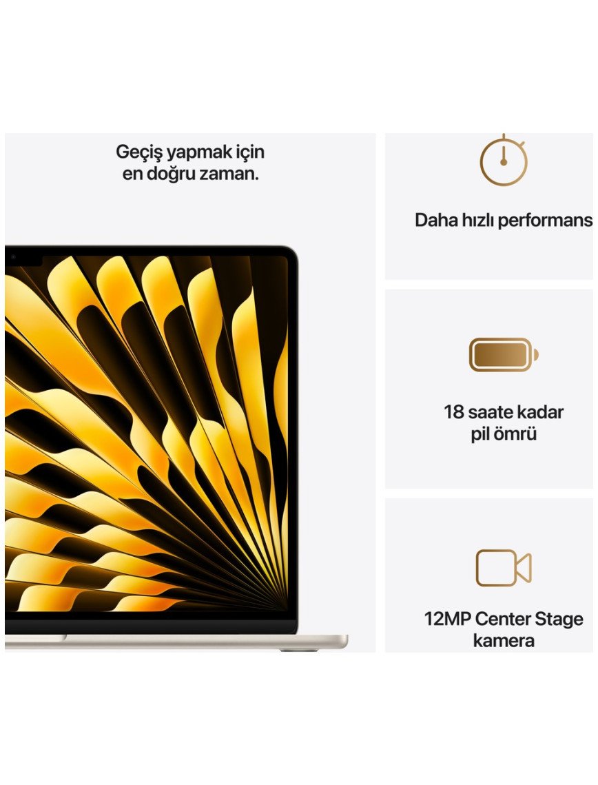 Apple MacBook Air M4 24GB 512GB SSD macOS 15" Taşınabilir Bilgisayar Yıldız Işığı MC6K4TU/A Apple MacBook Air M4 24GB 512GB SSD macOS 15" Taşınabilir Bilgisayar Yıldız Işığı MC6K4TU/A