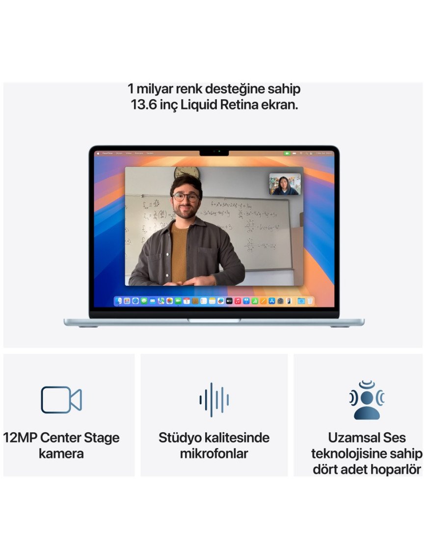 Apple MacBook Air M4 16GB 512GB SSD macOS 13" Taşınabilir Bilgisayar Gök Mavisi MC6U4TU/A Apple MacBook Air M4 16GB 512GB SSD macOS 13" Taşınabilir Bilgisayar Gök Mavisi MC6U4TU/A