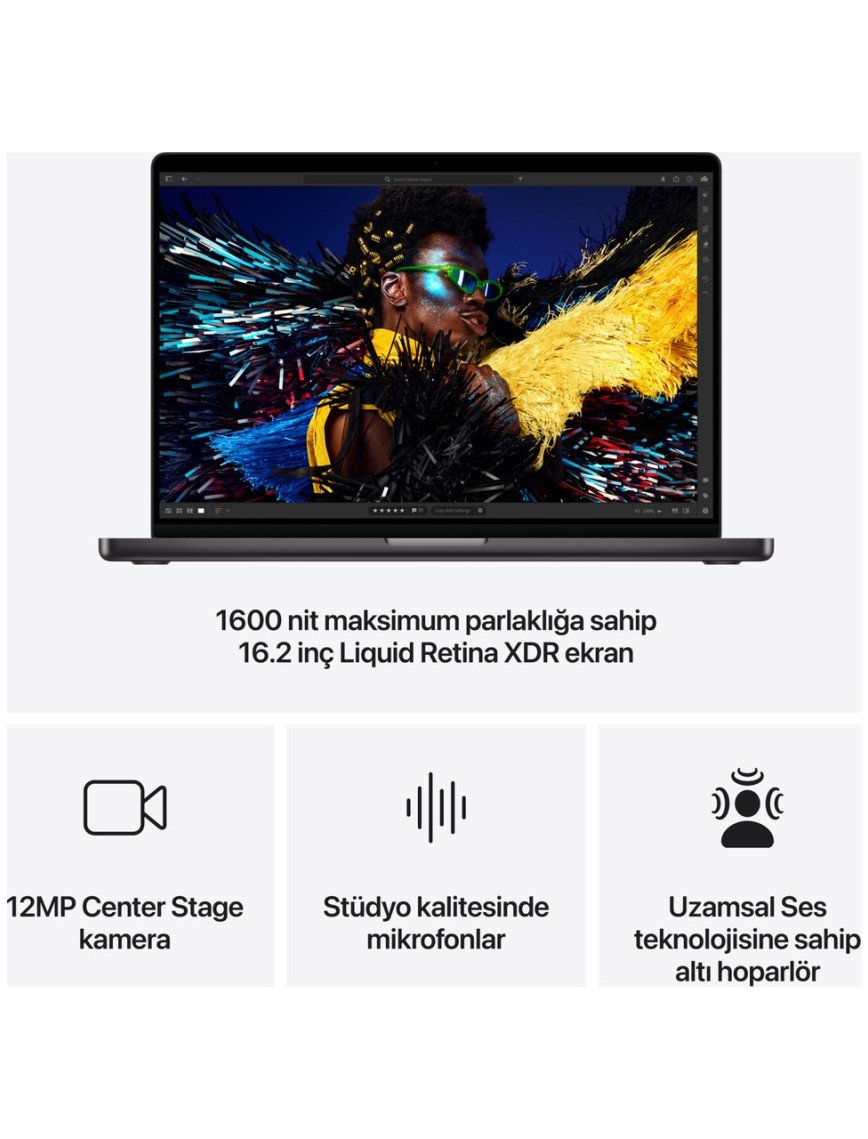 Apple MacBook Pro M4 Max 48GB 1TB SSD macOS 16" Taşınabilir Bilgisayar Uzay Siyahı MX313TU/A Apple MacBook Pro M4 Max 48GB 1TB SSD macOS 16" Taşınabilir Bilgisayar Uzay Siyahı MX313TU/A