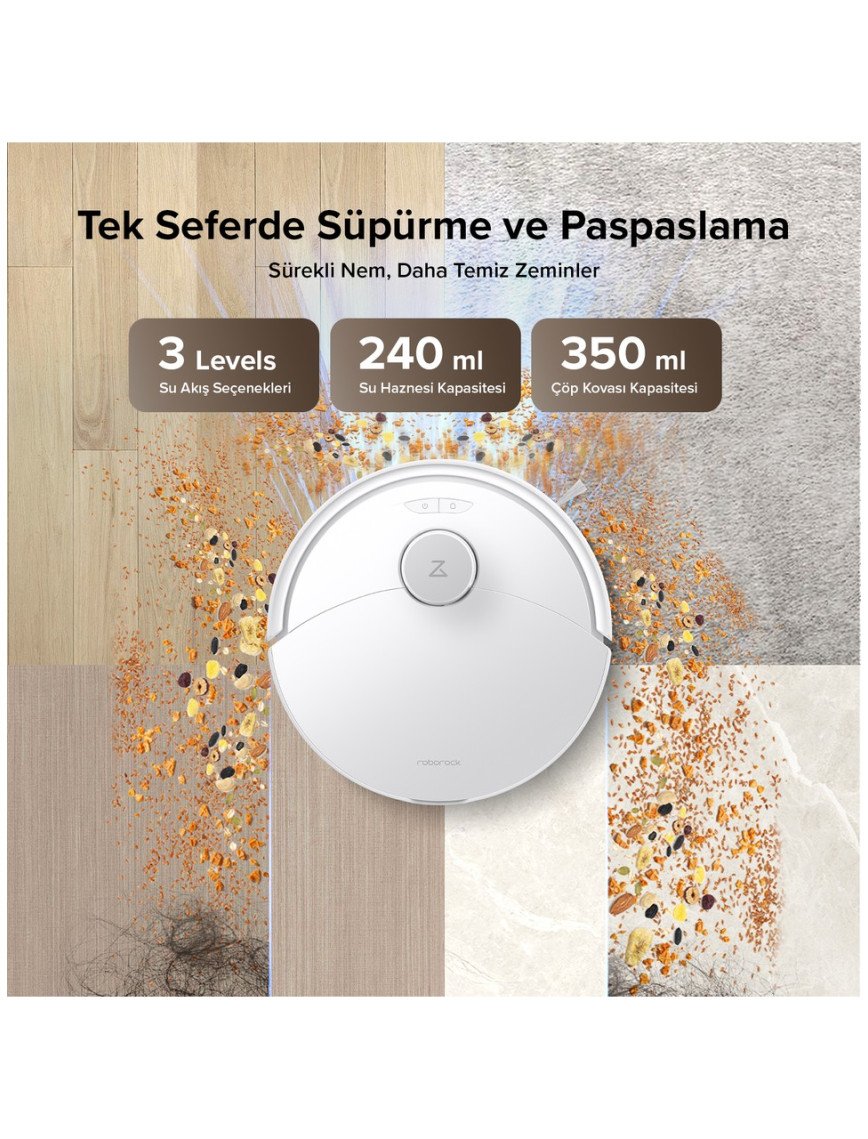 Roborock Q8 Max Pro Plus Akıllı Robot Süpürge Beyaz Roborock Q8 Max Pro Plus Akıllı Robot Süpürge Beyaz