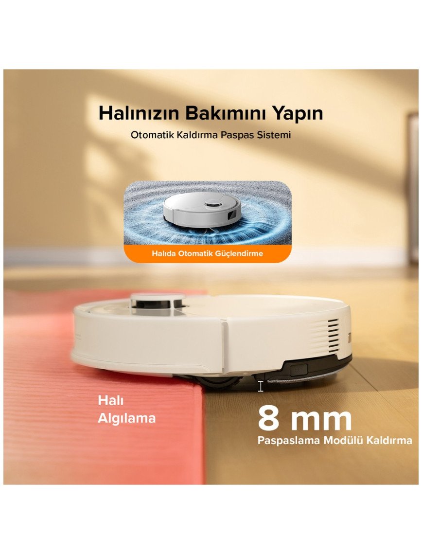Roborock Q8 Max Pro Plus Akıllı Robot Süpürge Beyaz Roborock Q8 Max Pro Plus Akıllı Robot Süpürge Beyaz